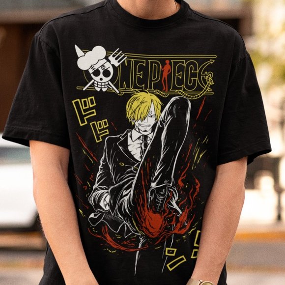 Sanji One Piece Pirates Anime Manga Unisex Tshirt T-Shirt Tee ALL SIZES - Picture 1 of 1